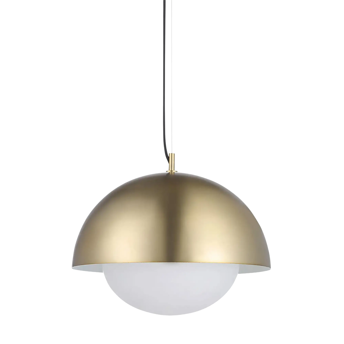 Angelo - champagne-finished iron and white glass ceiling light