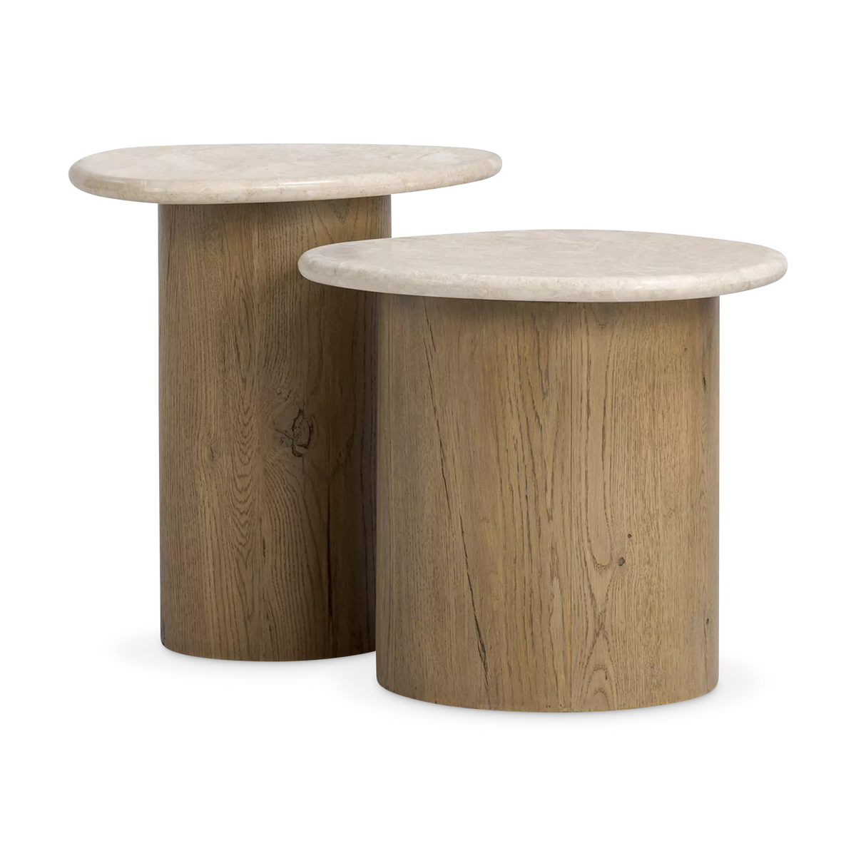 Kovo - Ensemble de tables gigognes en bois et marbre par Four Hands