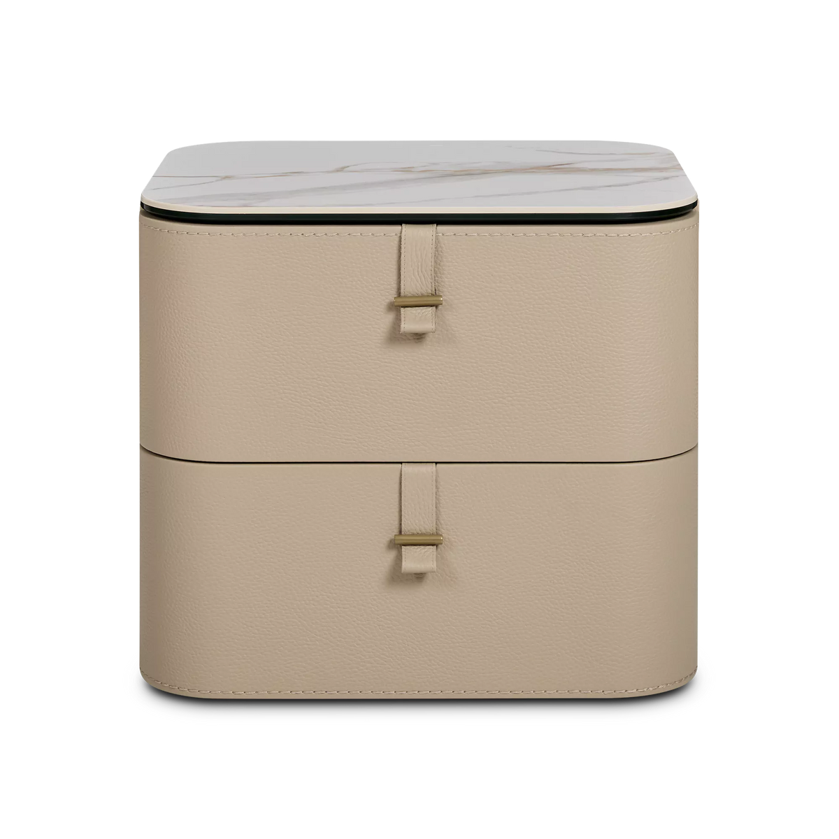 Gregory - Table de chevet en cuir par Gamma