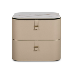 Gregory - Table de chevet en cuir par Gamma