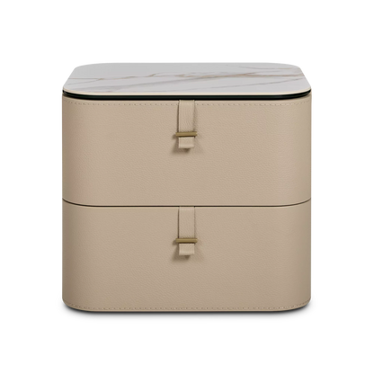 Gregory - Table de chevet en cuir par Gamma