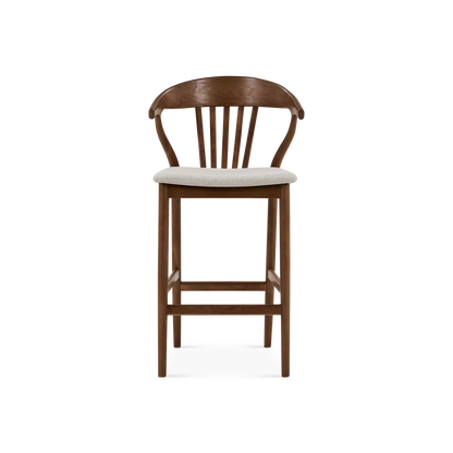 Nordic - Tabouret en chêne et tissu naturel