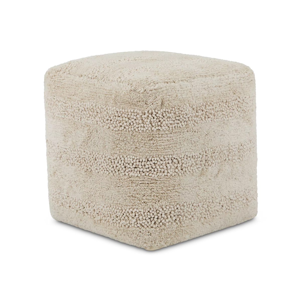 Dambov - Textured Cotton Cube Pouf