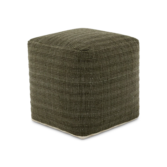 Belenda - pouf carré en coton tissé teinté