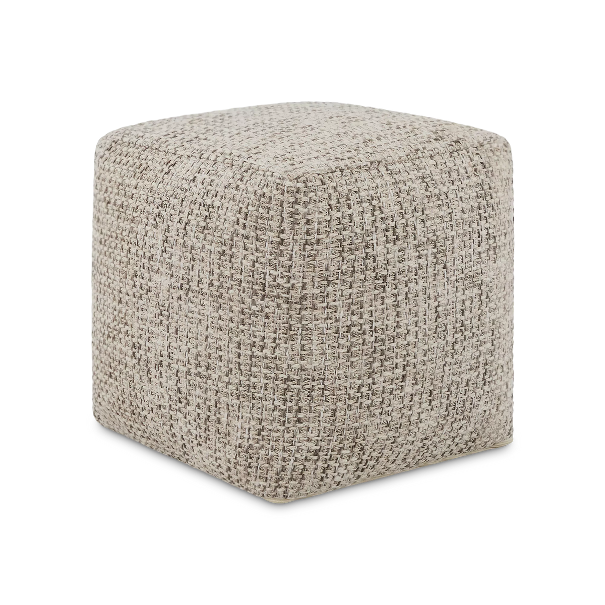 Elkader - pouf texturé en coton à gros tissage