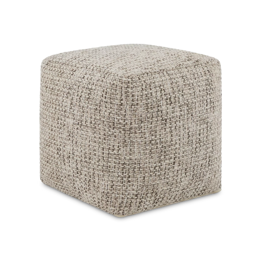 Elkader - pouf texturé en coton à gros tissage
