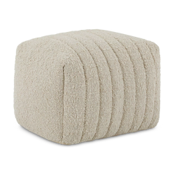Agnaw - Textured Striped Wool and Cotton Pouf