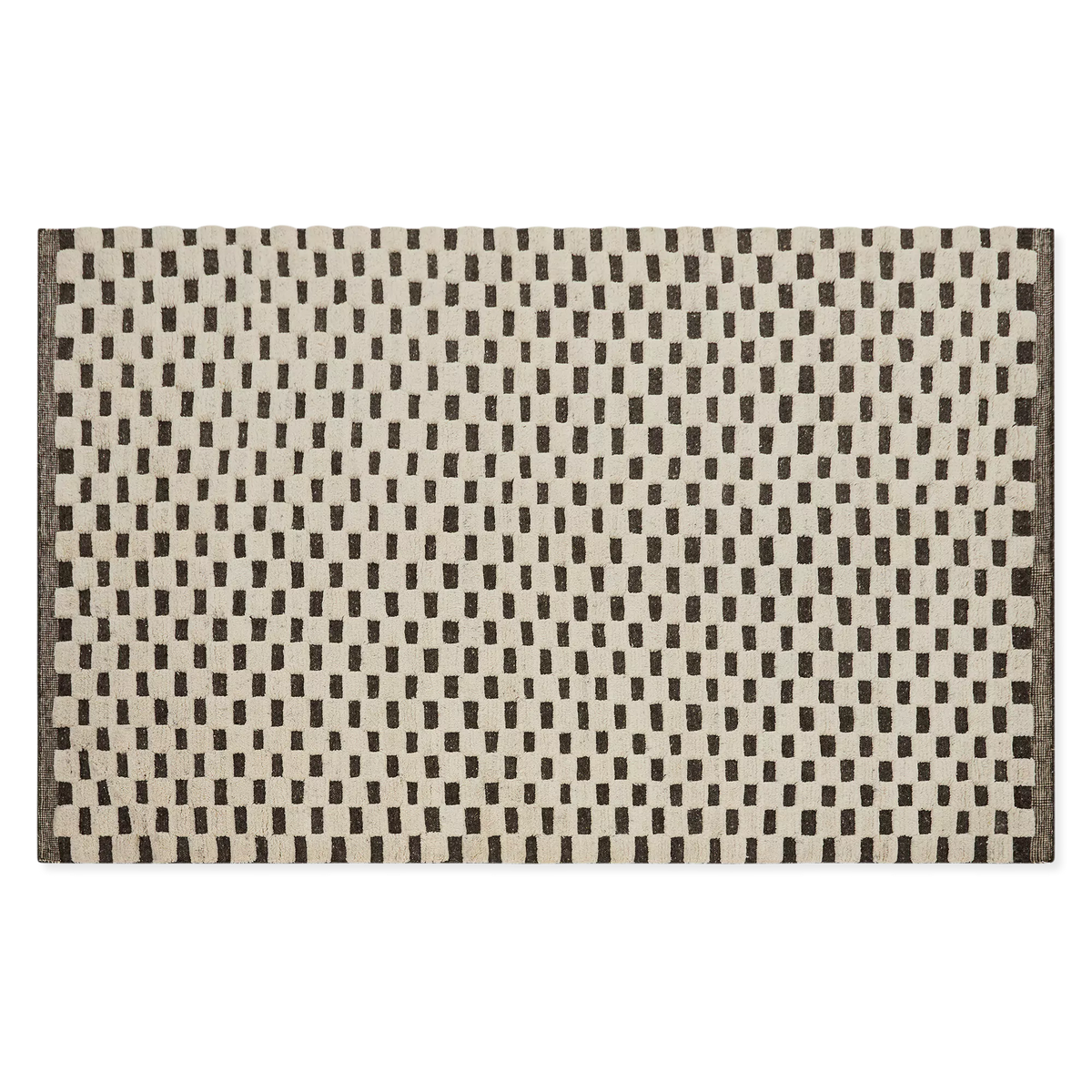 Ace - black and white wool rug
