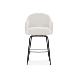 Bae - Tabouret pivotant en tissu bouclé