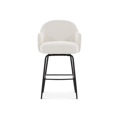 Bae - Tabouret pivotant en tissu bouclé
