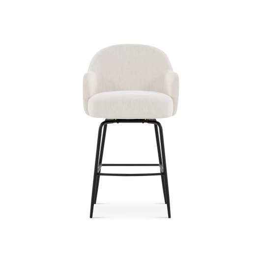 Bae - Bouclé Fabric Swivel Stool