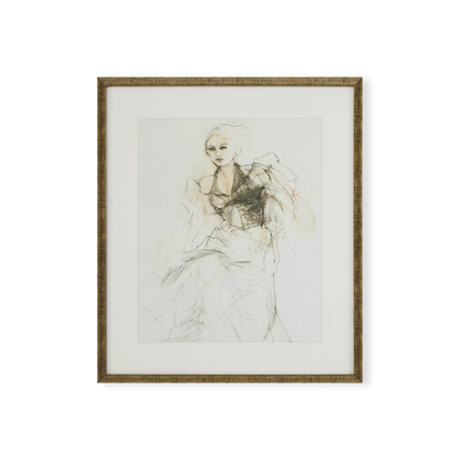 Femme élégante - impression d'esquisse avec cadre