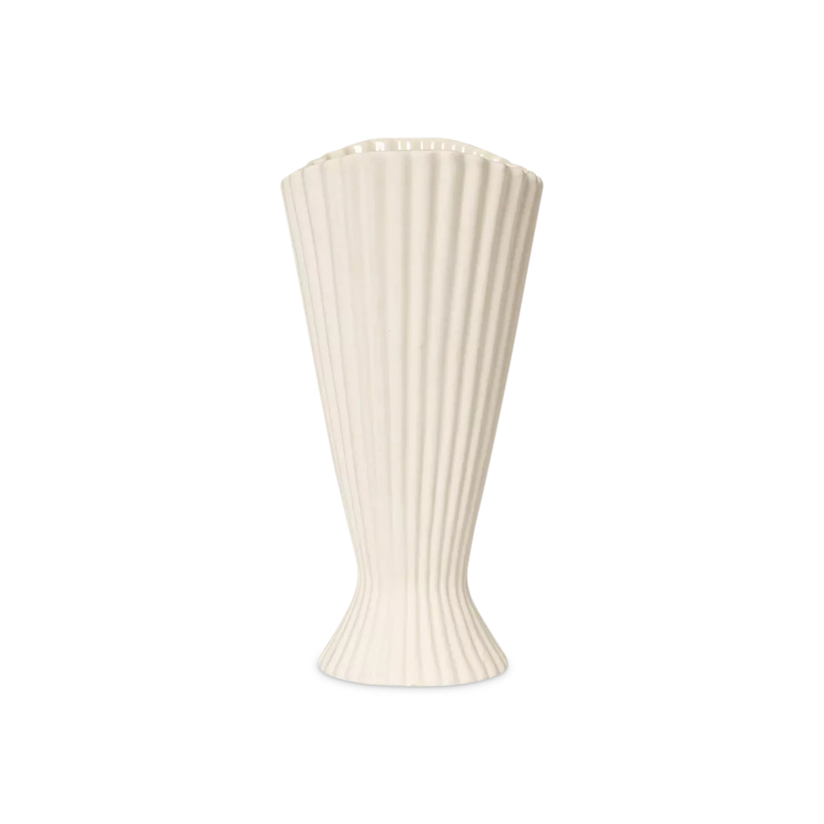 Fountain - vase moderne en céramique blanche avec plis