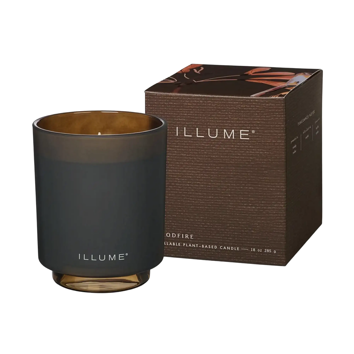 Woodfire - bougie d'Illume dans pot en verre givré