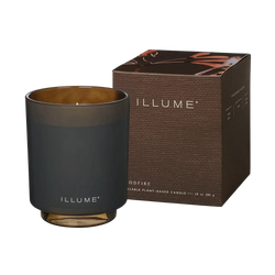 Woodfire - bougie d'Illume dans pot en verre givré