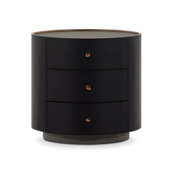 Neri - Table de chevet 3 tiroirs en cuir