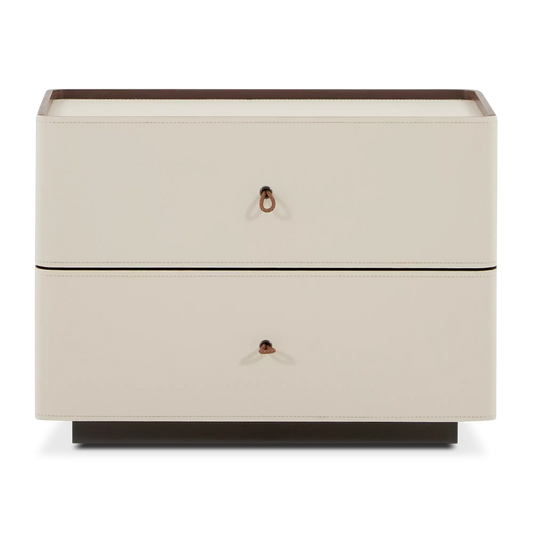 Neri - 2-drawer Leather Nightstand