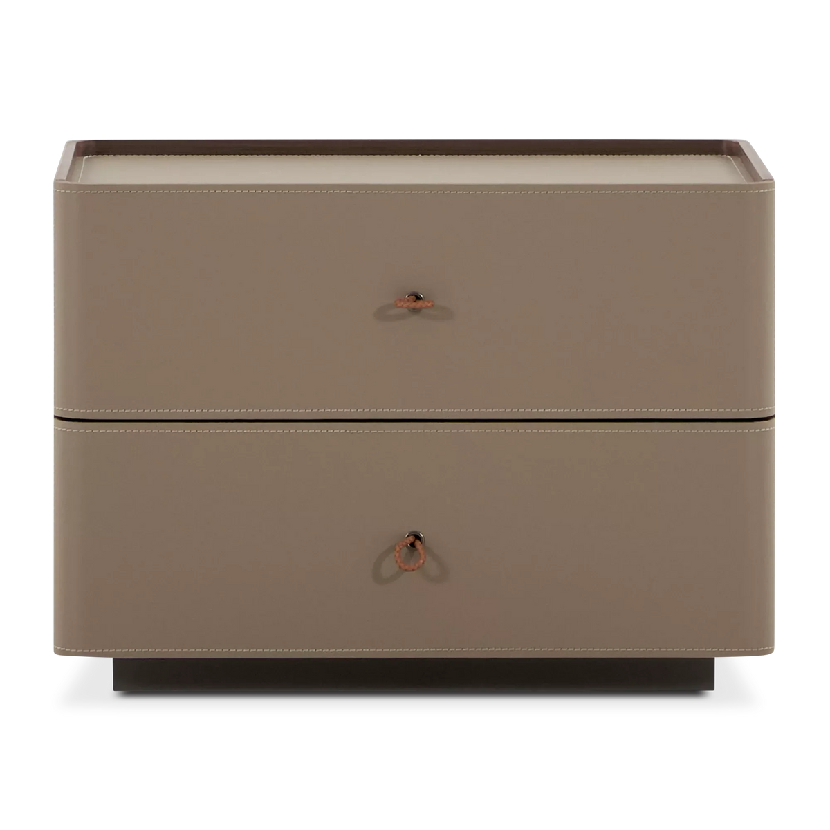 Neri - Table de chevet 2 tiroirs en cuir