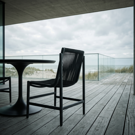 Ficelle - Chaise sans bras extérieure en corde