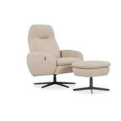 Davos - Reclining Leather Armchair with ottoman