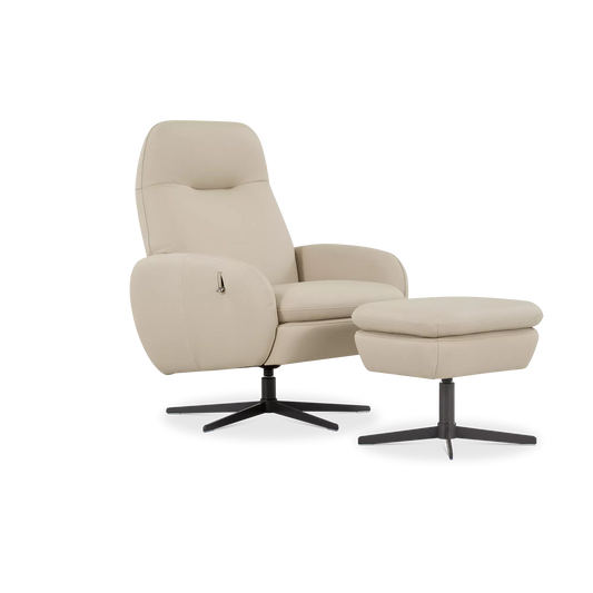 Davos - Reclining Leather Armchair with ottoman