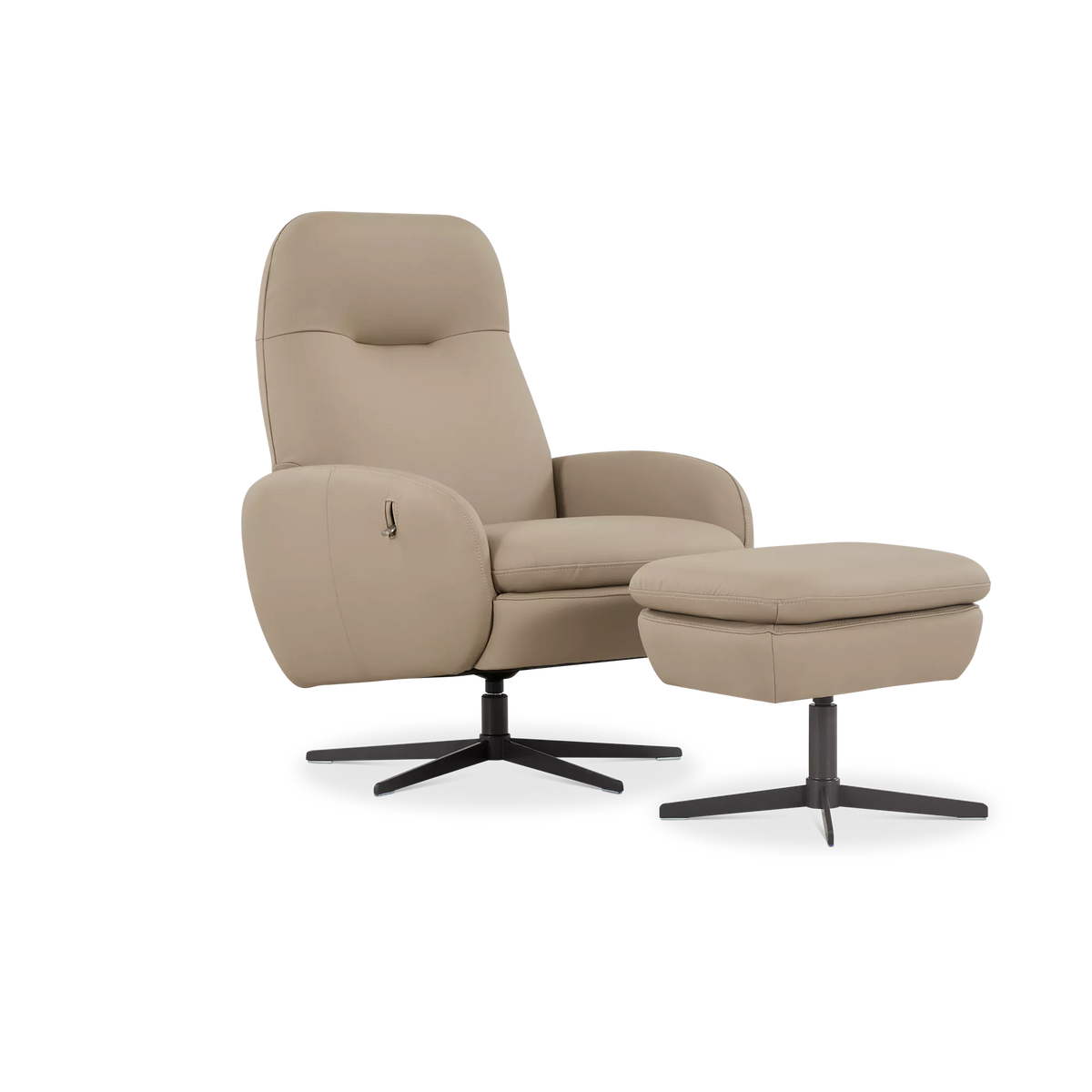 Davos - Reclining Leather Armchair with ottoman
