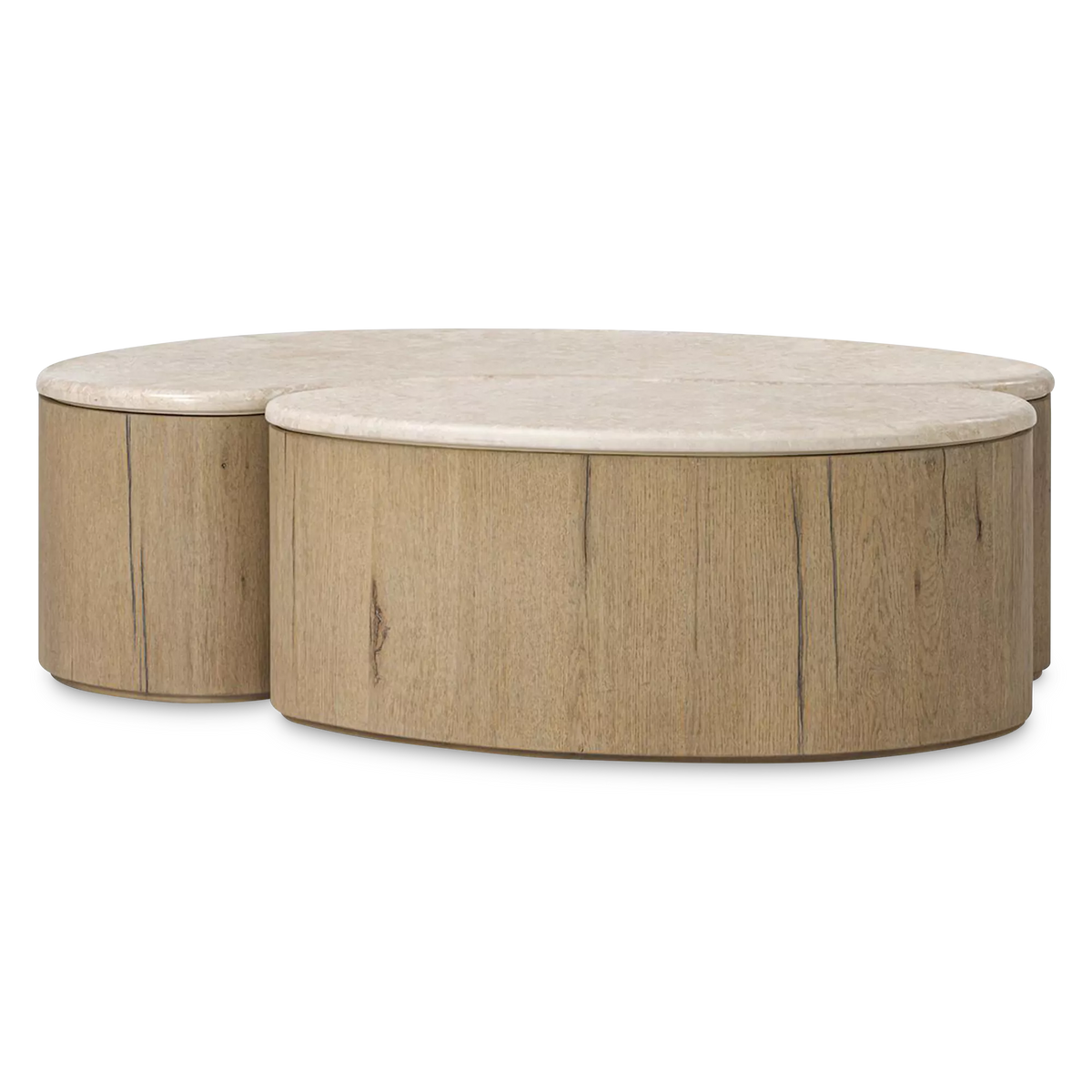 Ingrid - Table basse en bois et marbre par Four Hands