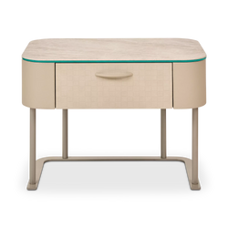 Audrey - Table de chevet en cuir par Gamma
