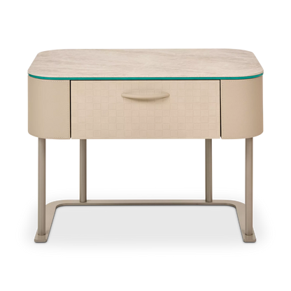 Audrey - Table de chevet en cuir par Gamma