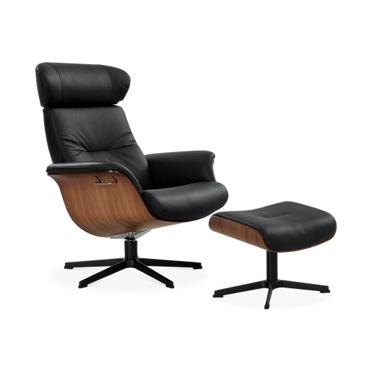 Timeout - Leather Recliner with Footrest by Conform