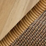 Teak / Natural Wicker / Air Touch Taupe Fabric swatch